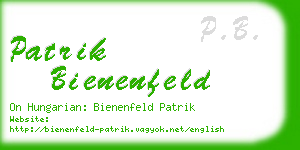 patrik bienenfeld business card